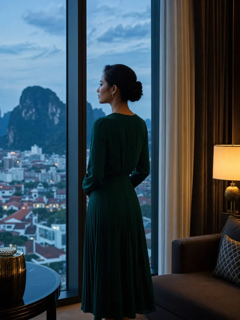 Adult woman viewing the Ipoh limestone hills — JbAmoi69